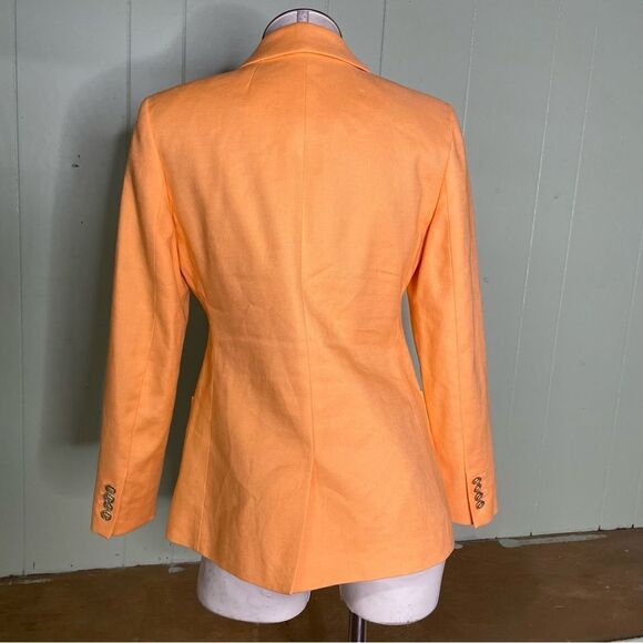 J.Crew Helena orange blazer in stretch linen blend Size 0 - Picture 3 of 10